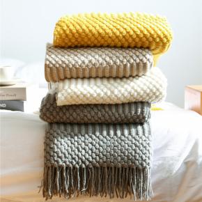 Polyester Knitted Throw Blanket for Autumn Winter