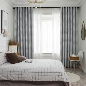 Black & White Plaid Check Curtains 
