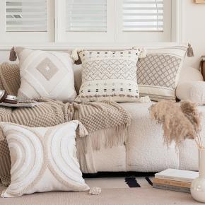  Embroidery cotton Tassels Throw pillow