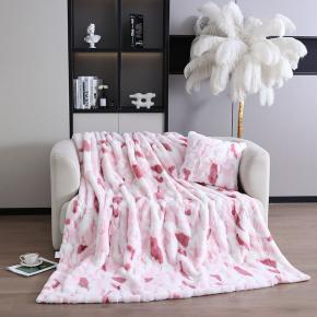 Ultra-Soft Velvet Blanket for All Seasons Early Spring Arctic Tie-Dyed Powder Knitted Plain for Sofa Bed Decorative Purpose