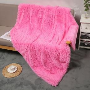 PV Plush Sofa Throw Blanket 2 Ply Long Hair Custom Size Luxury Plain Solid Winter Super Soft Faux Fur Fleece 100% Polyester