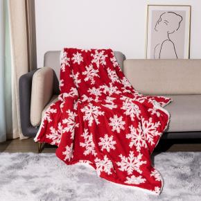 Custom High Quality Jacquard Blanket Christmas Snowflake Pattern Classic Sherpa Winter Warm Bedding Portable Knitted for Kids