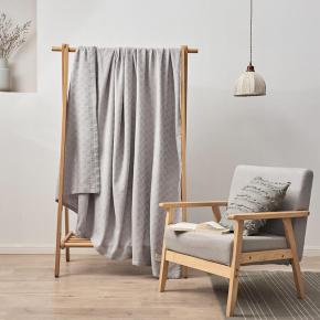  Breathable Modern Solid Soft Sofa Bedding Summer 100% Cotton Woven Waffle Throw Blanket for Gift