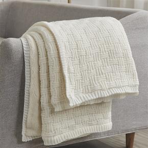 Warm Durable Soft Cozy Sherpa Reversible Sofa Knit Throw Fleece Blanket for Winter