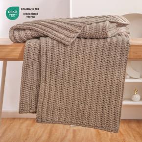 Wholesale Acrylic OEKO-TEX STANDARD 100 Solid Knit Throw Blanket for Sofa