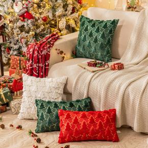 New Arrivals Sofa Home Decor Green Red Square Christmas Tree Throw Pillow Case Pillowcase Cushion Cover