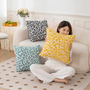 Square Short Plush Pillow Cover Three-Dimensional Love Jacquard Heart Pattern Decorative Cushion Cases for Sofa Bedroom Living