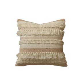 Boho Throw Pillow Handmade Throw Cushion Cover With Hand Knotted Tassels Home Decor Washable Pillowcase for Sofa Living Room